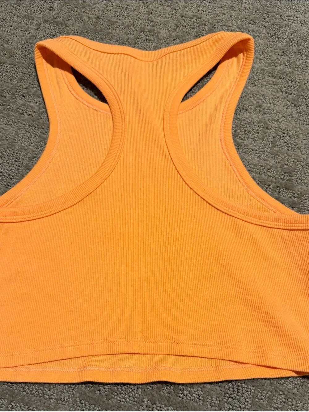 Alo Orange Ribbed Cropped Tank - Picture 2 of 3
